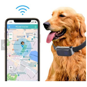 GPS izsekošanas ierīce dzīvniekiem, ar kakla siksnu, virtuālais žogs, reāllaika dati, izsekošanas vēsture, suņiem un kaķiem, darbojas ar SIM karti un aplikāciju telefonā