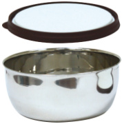 metāla bļoda ar vāku