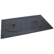 čuguna plīts virsma