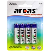 Battery, Arcas, Arcas AA/R6, Super Heavy Duty, 4 p